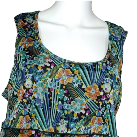 NWT Notations Floral Sleeveless Ruffled Layered Top Women's Size XL - Picture 3 of 16